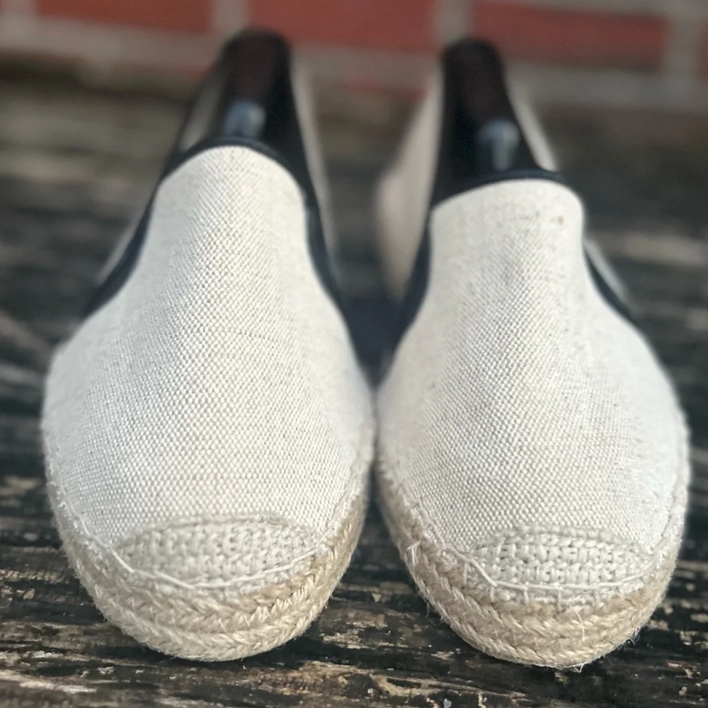 NWOB Evans Beige Edged Detail Espadrille Shoes Size 9 EEE Extra Wide Fit (UK 7)